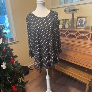 Lane Bryant Black and White Geometric Blouse